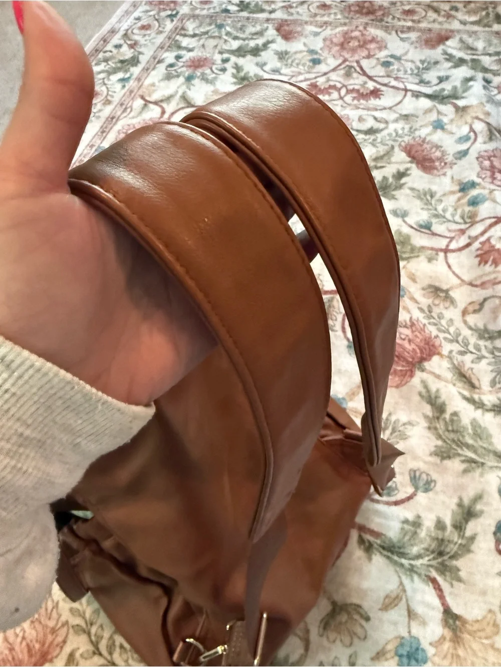 Miss Fong Leather Tote in Warm Cognac
